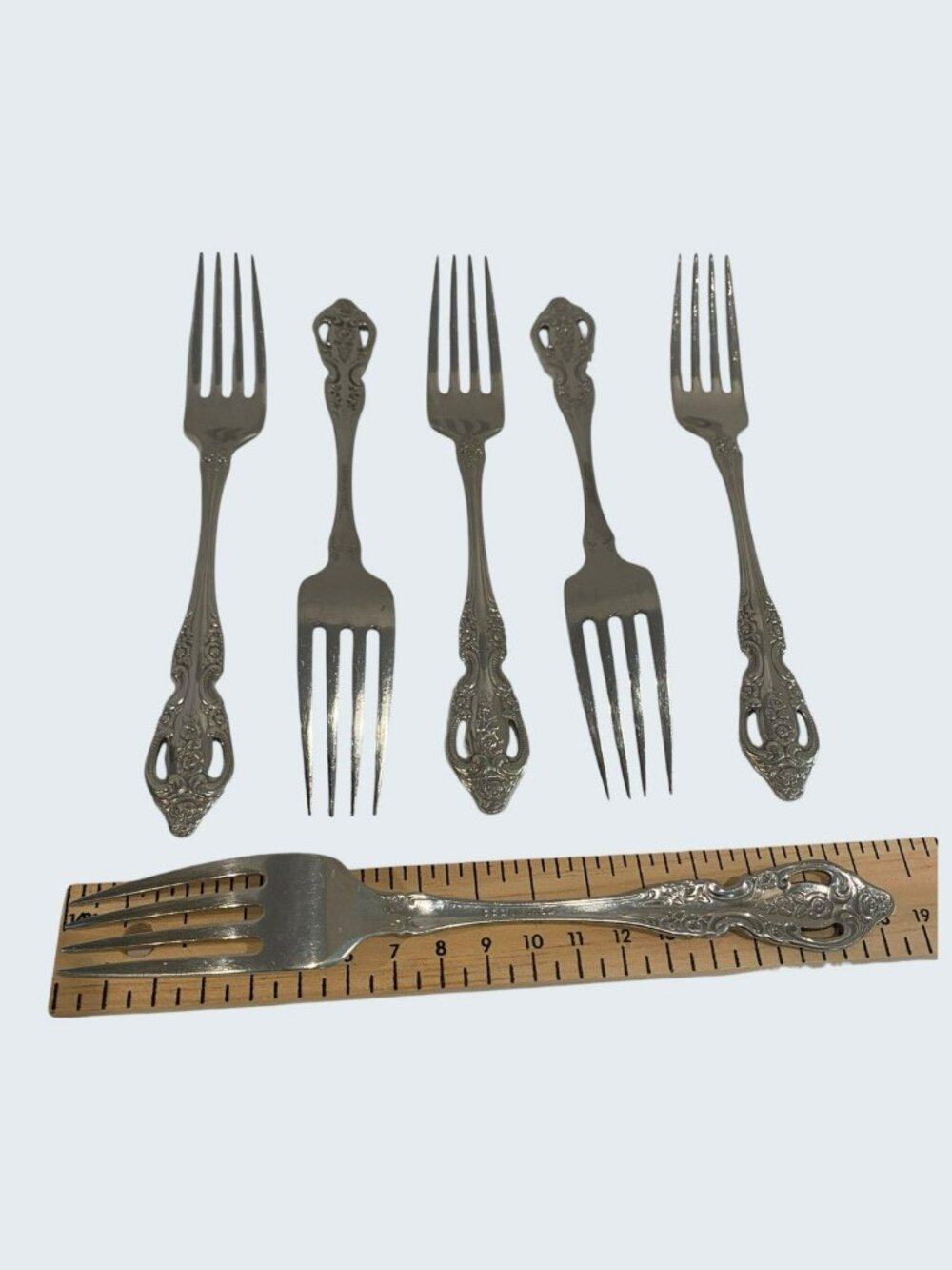 Oneida Renoir-Pembrooke Set Of 6 Vtg 7 1/4" Stainless Steel Dinner Forks